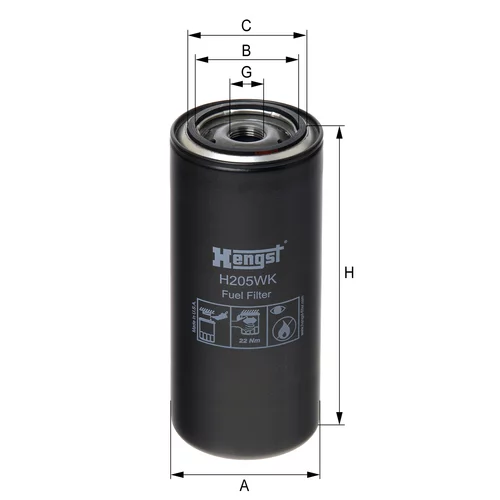 Palivový filter HENGST FILTER H205WK