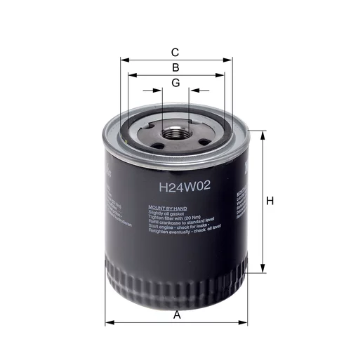 Olejový filter HENGST FILTER H24W02