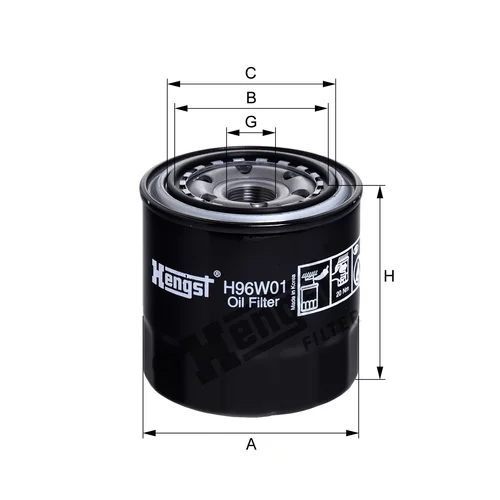 Olejový filter H96W01 (HENGST FILTER) - obr. 1