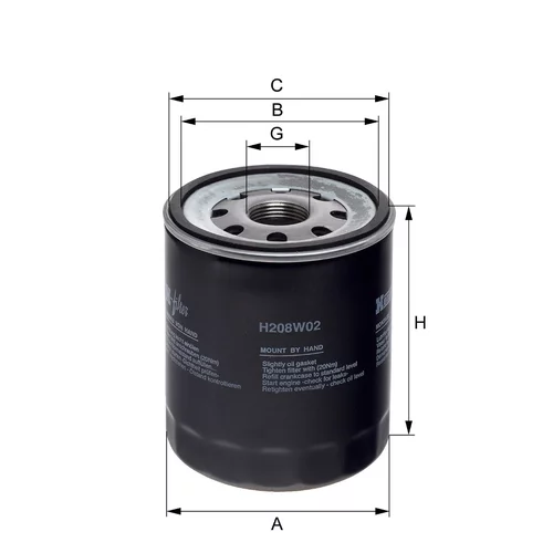Olejový filter HENGST FILTER H208W02
