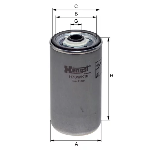 Palivový filter HENGST FILTER H70WK10