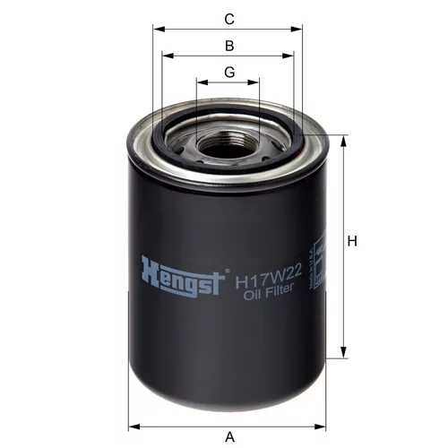 Olejový filter HENGST FILTER H17W22