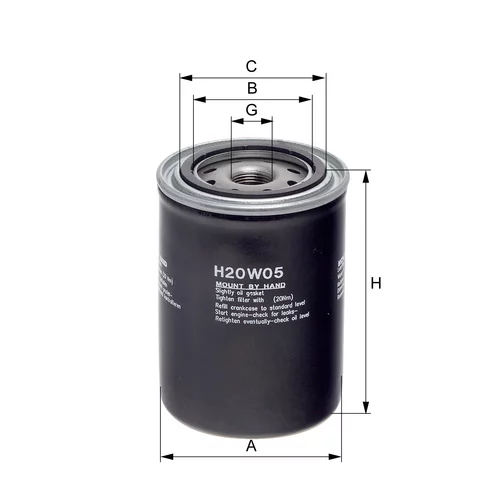 Olejový filter HENGST FILTER H20W05