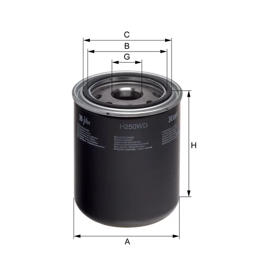 Olejový filter HENGST FILTER H250WD