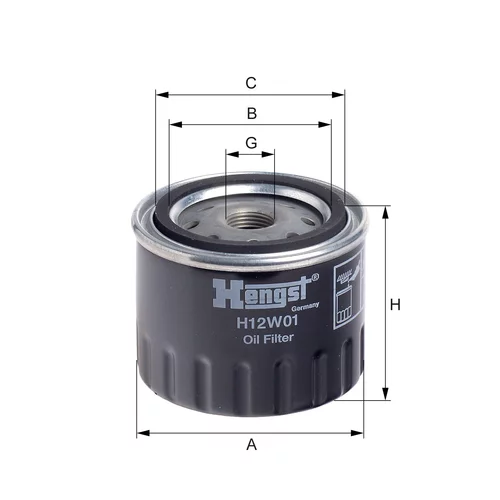 Olejový filter HENGST FILTER H12W01