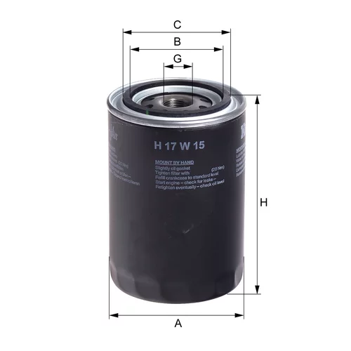 Olejový filter HENGST FILTER H17W15