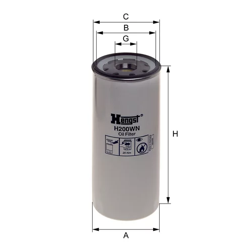 Olejový filter HENGST FILTER H200WN