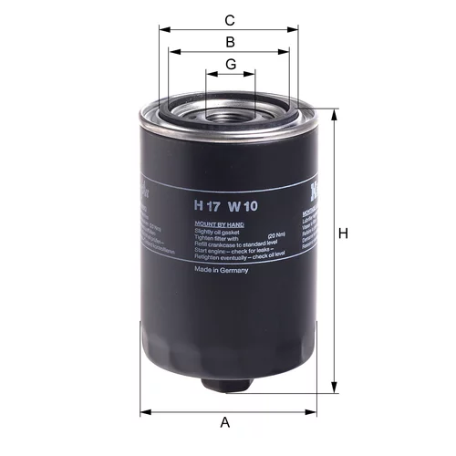Olejový filter HENGST FILTER H17W10