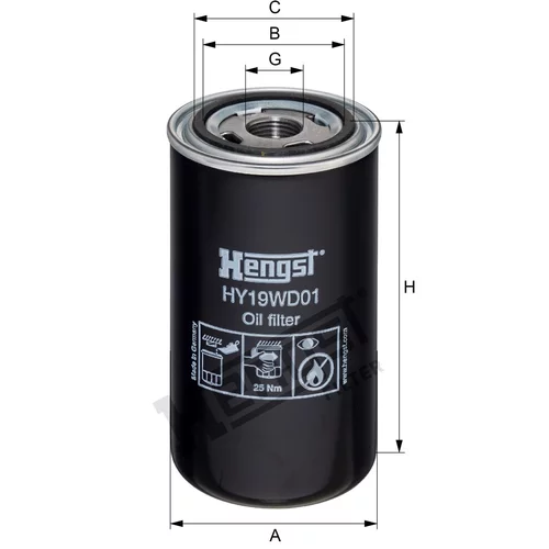 Filter pracovnej hydrauliky HENGST FILTER H19WD01