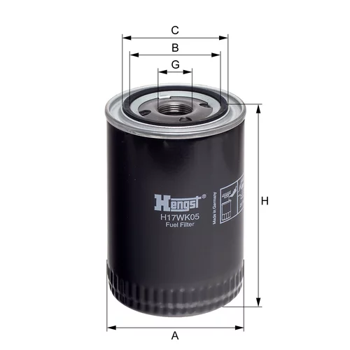 Palivový filter HENGST FILTER H17WK05