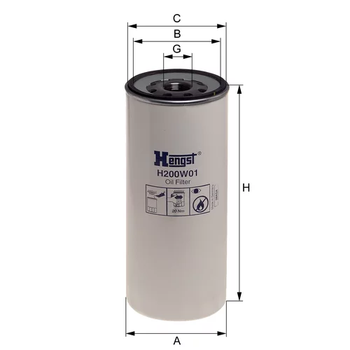 Olejový filter HENGST FILTER H200W01