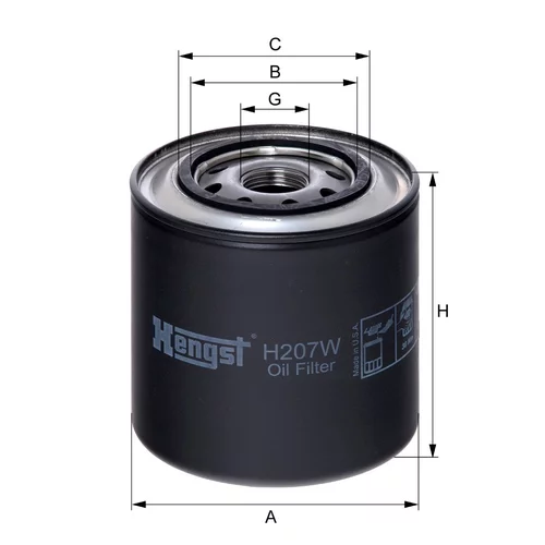 Olejový filter HENGST FILTER H207W