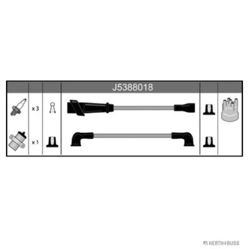 Sada zapaľovacích káblov HERTH+BUSS JAKOPARTS J5388018 (HERTH+BUSS JAKOPARTS) - obr. 1