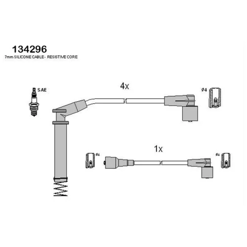 Sada zapaľovacích káblov HITACHI - HÜCO 134296