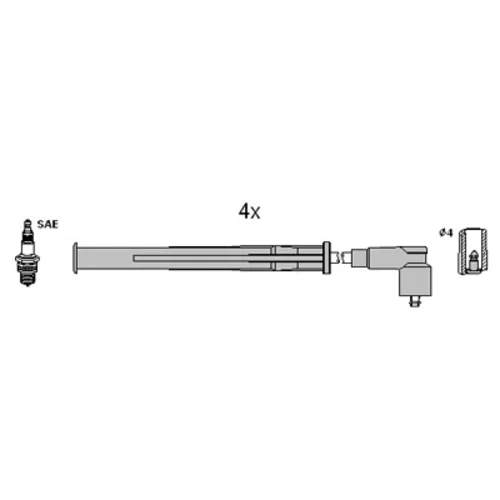 Sada zapaľovacích káblov 134956 (HITACHI - HÜCO) - obr. 3