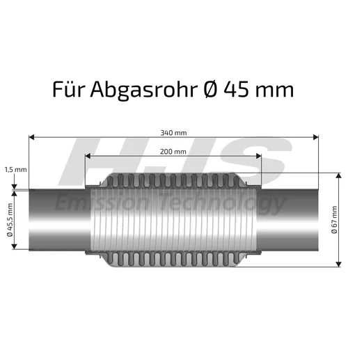 Pružný diel výfuku 83 00 8418 /HJS/ - obr. 1