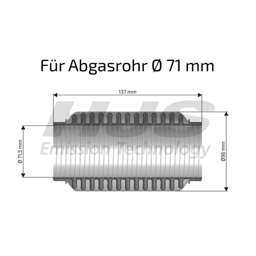 Pružný diel výfuku 83 00 8336 /HJS/ - obr. 1