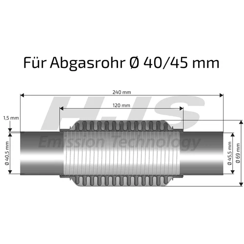 Pružný diel výfuku 83 00 8419 /HJS/ - obr. 1