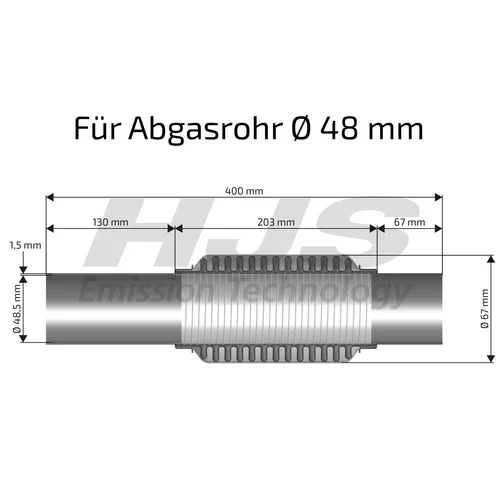 Pružný diel výfuku 83 00 8541 /HJS/ - obr. 1