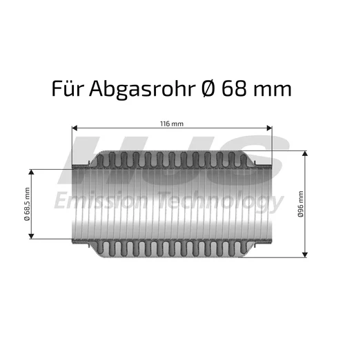Pružný diel výfuku 83 00 8341 /HJS/ - obr. 1
