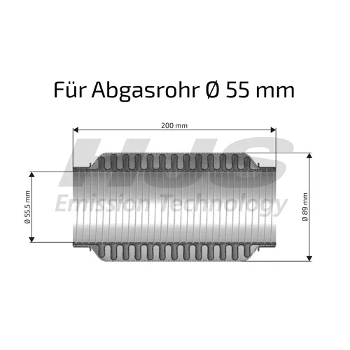 Pružný diel výfuku 83 00 8519 /HJS/ - obr. 1