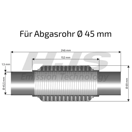 Pružný diel výfuku 83 00 8417 /HJS/ - obr. 1