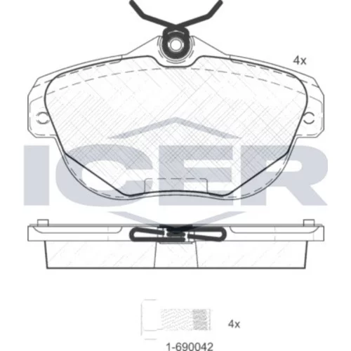 Sada brzdových platničiek kotúčovej brzdy ICER 181768