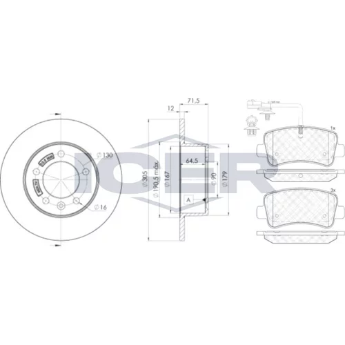 Sada bŕzd, Kotúčová brzda ICER 32001-8767