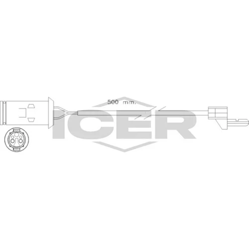 Výstražný kontakt opotrebenia brzdového obloženia ICER 610222 E C