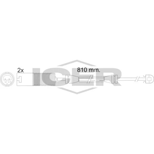 Výstražný kontakt opotrebenia brzdového obloženia ICER 610425 E C