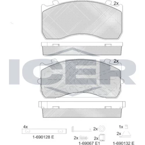 Sada brzdových platničiek kotúčovej brzdy ICER 151404-066