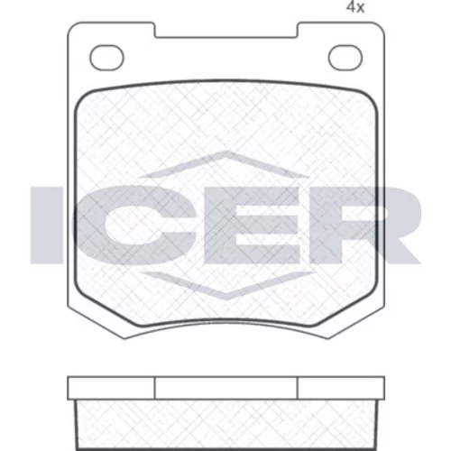 Sada brzdových platničiek kotúčovej brzdy ICER 180044