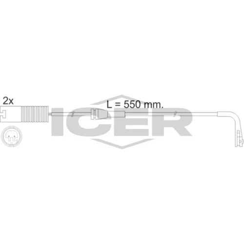 Výstražný kontakt opotrebenia brzdového obloženia ICER 610388 E C