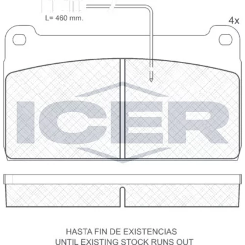 Sada brzdových platničiek kotúčovej brzdy ICER 151416