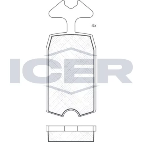 Sada brzdových platničiek kotúčovej brzdy ICER 180090