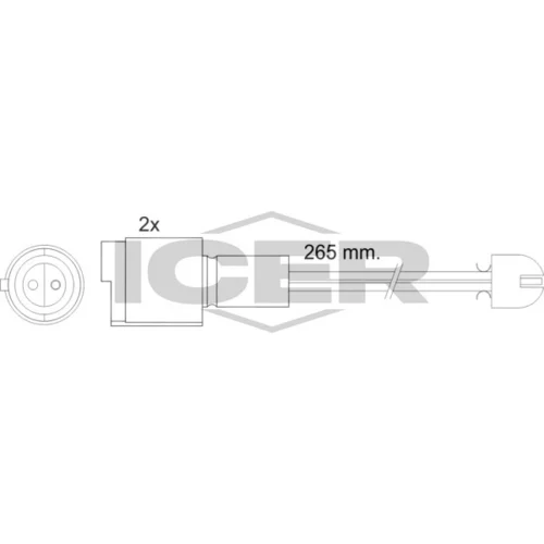 Výstražný kontakt opotrebenia brzdového obloženia ICER 610089 E C