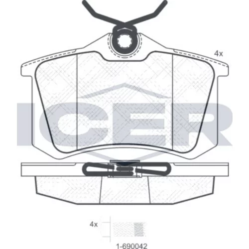 Sada brzdových platničiek kotúčovej brzdy ICER 180697-700