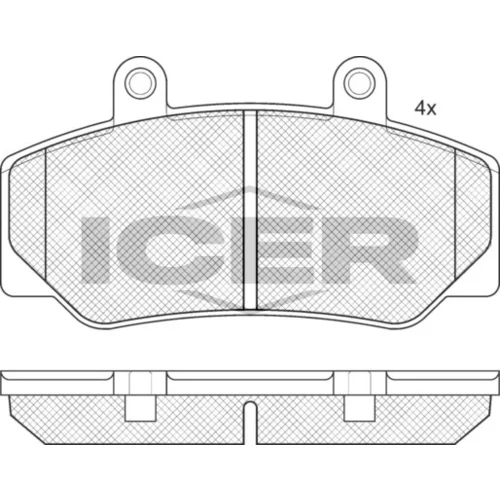 Sada brzdových platničiek kotúčovej brzdy ICER 180837