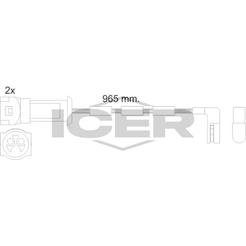 Výstražný kontakt opotrebenia brzdového obloženia ICER 610068 E C