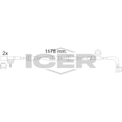 Výstražný kontakt opotrebenia brzdového obloženia ICER 610481 E C