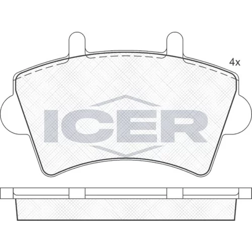 Sada brzdových platničiek kotúčovej brzdy ICER 141442