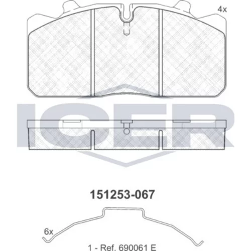 Sada brzdových platničiek kotúčovej brzdy ICER 151253-067
