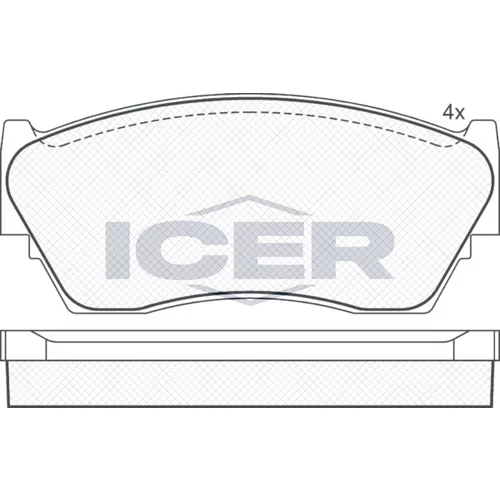 Sada brzdových platničiek kotúčovej brzdy ICER 180937