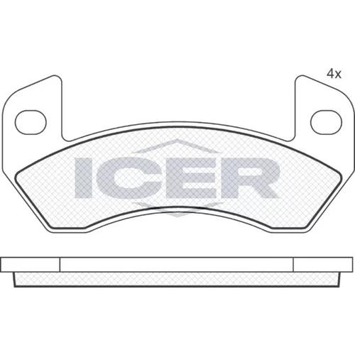 Sada brzdových platničiek kotúčovej brzdy ICER 181873