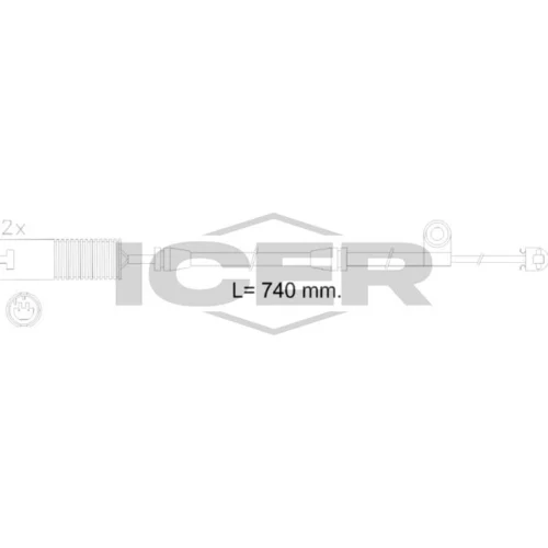 Výstražný kontakt opotrebenia brzdového obloženia ICER 610603 E C