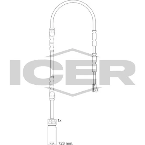 Výstražný kontakt opotrebenia brzdového obloženia ICER 610717 E C