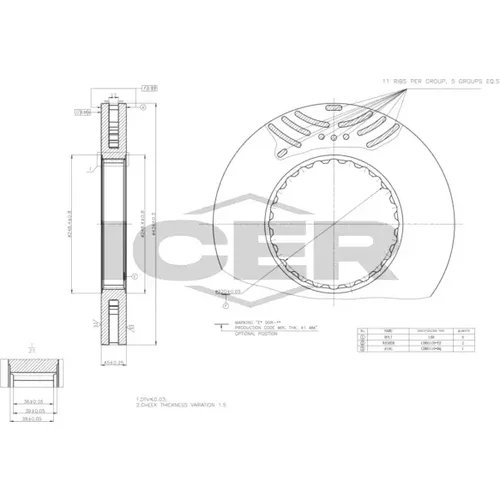 Brzdový kotúč ICER 78CV0002-1