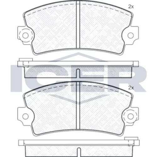 Sada brzdových platničiek kotúčovej brzdy ICER 180052