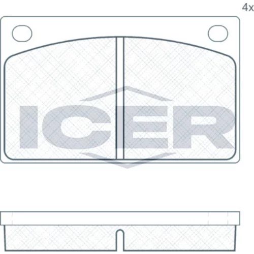 Sada brzdových platničiek kotúčovej brzdy ICER 180088