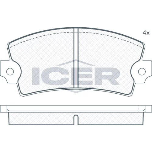 Sada brzdových platničiek kotúčovej brzdy ICER 180089